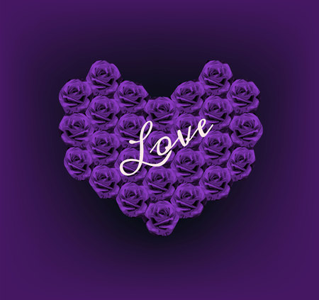 The roses in the shape of the heartのイラスト素材