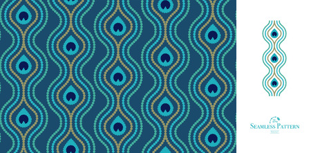 Peacock feather seamless pattern. Vector Illustration, great for background and wallpaper.のイラスト素材