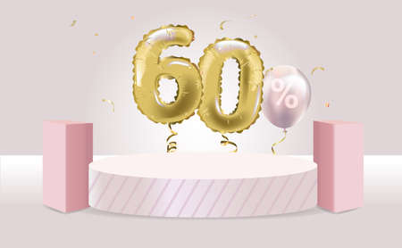 Realistic sale background with balloons.
