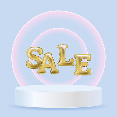 Realistic sale background with balloons.のイラスト素材