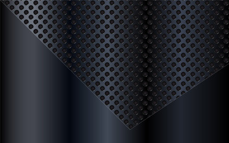 Metallic abstract background, perforated steel mesh wallpaper. Mockup for cool banners or posters.のイラスト素材