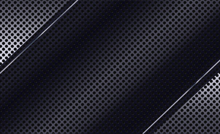 Metallic abstract background, perforated steel mesh wallpaper. Mockup for cool banners or posters.のイラスト素材