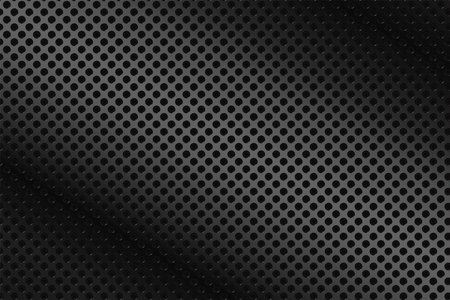Metallic abstract background, perforated steel mesh wallpaper. Mockup for cool banners or posters.のイラスト素材