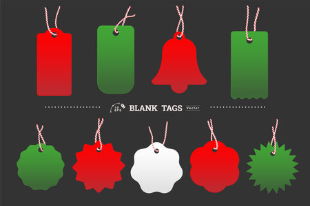 Christmas tags with stringsのイラスト素材