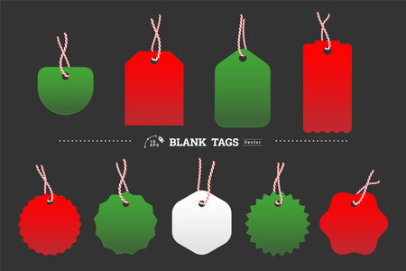 Christmas tags with stringsのイラスト素材