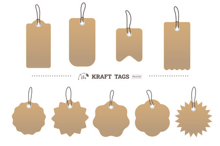 Kraft tags collectinのイラスト素材