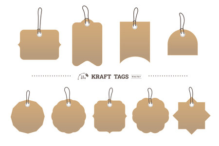 Kraft tags collectinのイラスト素材