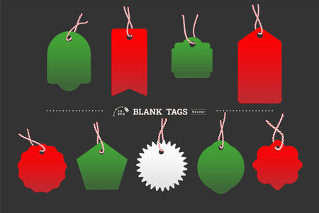 Christmas tags with stringsのイラスト素材