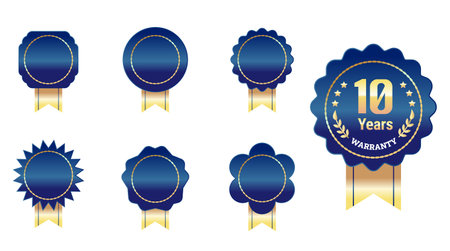 Warranty badge with ribbon set.のイラスト素材