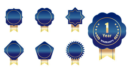 Warranty badge with ribbon set.のイラスト素材