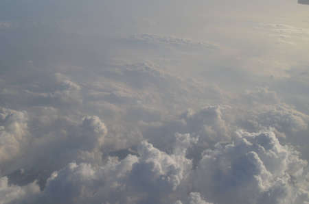 cloud, view from airplane, awan, diatas awan, sky, blue, blue skyの写真素材