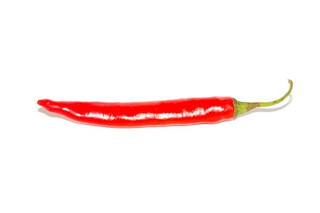 Red hot chili peppers isolated on white background