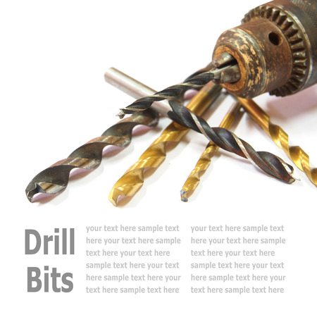 Drill Bits isolated on White backgroundの写真素材