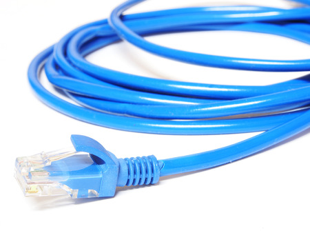 Network internet cable isolated on white backgroundの写真素材