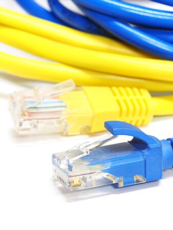 Network internet cable isolated on white background