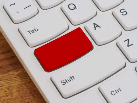 Computer keyboard button with blank text