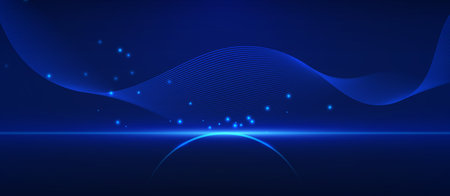 Wave technology graphic design background. Vector illustration. Vector Abstract technology circuit lines. Technology vector background.Eps10 vector illustration.のイラスト素材