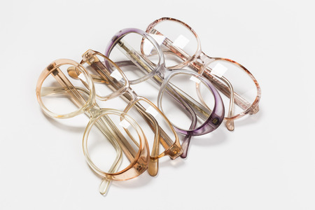 The combination of glasses on a white backgroundの写真素材