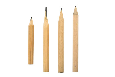 different Short Pencils on Isolated White Backgroundの写真素材