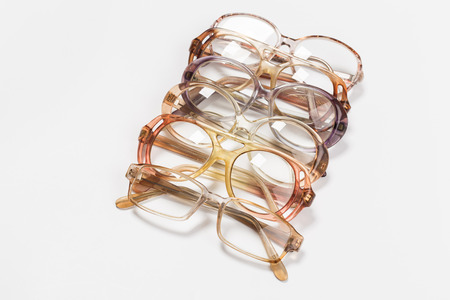 The combination of glasses on a white backgroundの写真素材
