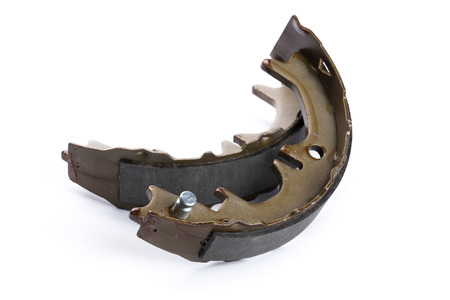Set of brake pad, Maintenance spares for car isolated on whiteの写真素材