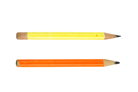 two  short pencil on isolate white backgroundの写真素材