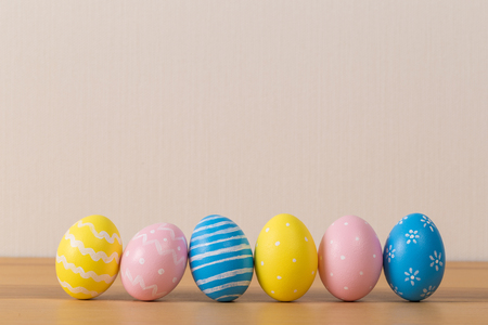 Colorful easter eggs. Background with easter eggs. Easter holiday concept.の写真素材