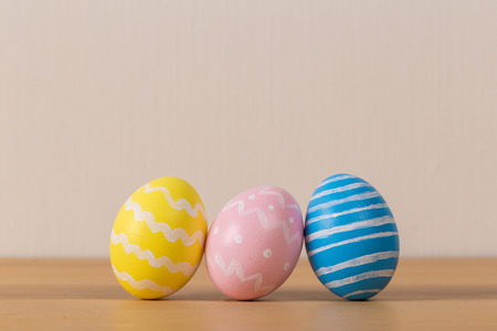 Colorful easter eggs. Background with easter eggs. Easter holiday concept.の写真素材