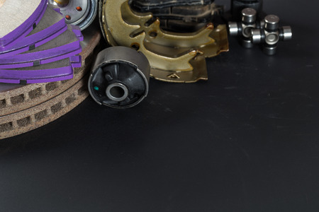 Various Car parts on dark backgroundの写真素材