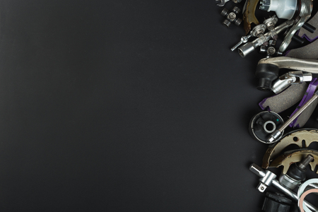 Various Car parts on dark backgroundの写真素材