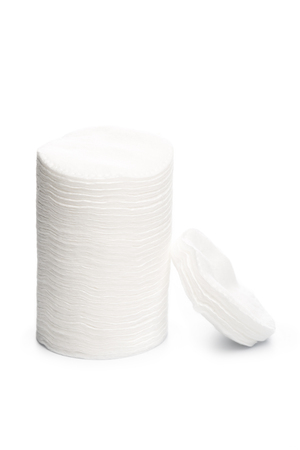 Cotton swabs isolated on a white background. Cotton disksの写真素材