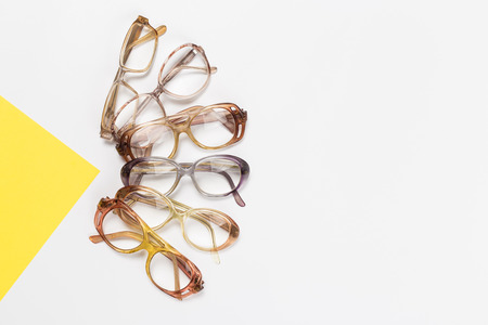 The combination of glasses on a white background