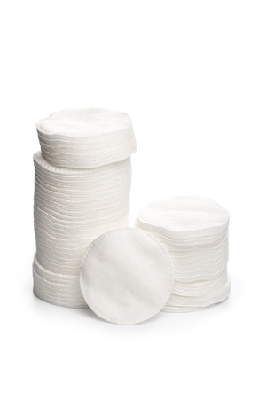 Cotton swabs isolated on a white background. Cotton disksの写真素材
