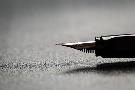 Fountain pen with clipping path on black backgroundの写真素材