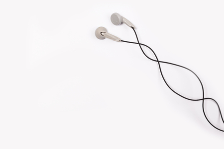 headphones isolated. White headphones.Isolated on white backgroundの写真素材
