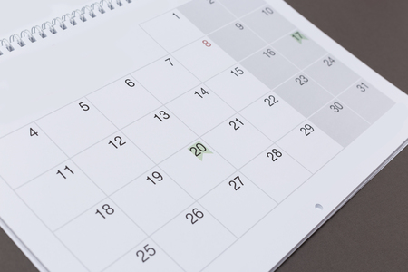 calendar on gray paper backgroundの写真素材