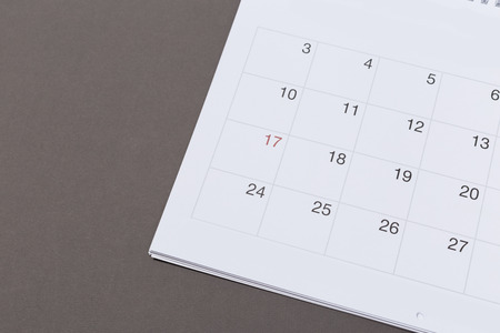 calendar on gray paper backgroundの写真素材