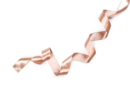 satin ribbon isolated on white backgroundの写真素材