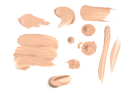 Liquid foundation strokes isolated on white backgroundの写真素材