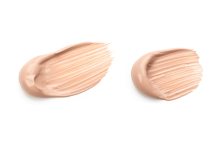 Liquid foundation strokes isolated on white backgroundの写真素材