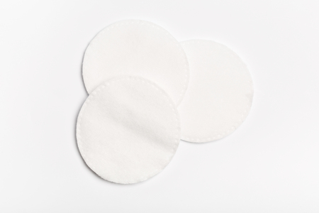 Cotton swabs isolated on a white background. Cotton disksの写真素材