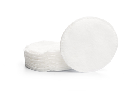 Cotton swabs isolated on a white background. Cotton disksの写真素材