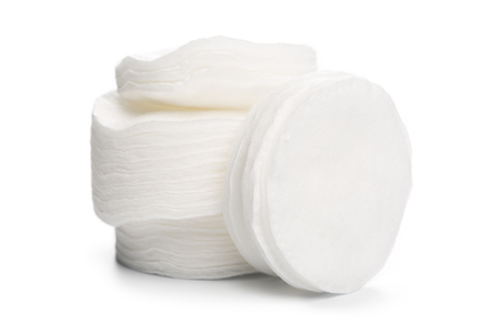 Cotton swabs isolated on a white background. Cotton disksの写真素材