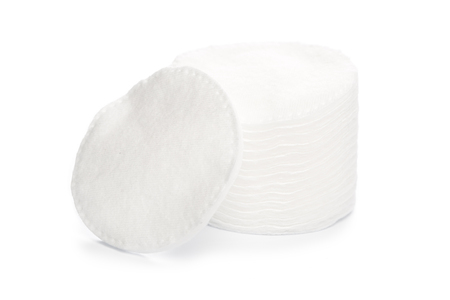 Cotton swabs isolated on a white background. Cotton disksの写真素材
