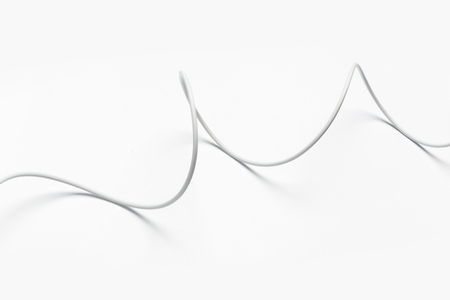 White wire isolated on a white background abstraction.の写真素材