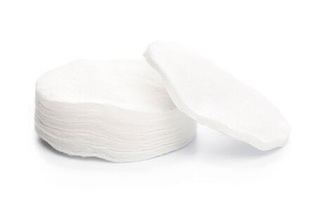 Cotton swabs isolated on a white background. Cotton disksの写真素材