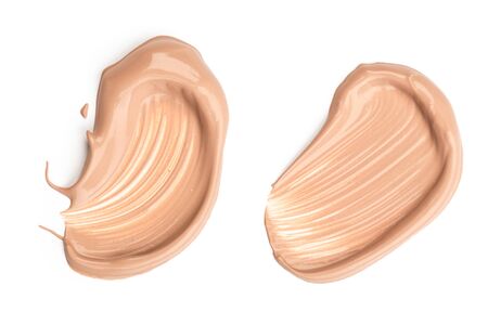 Liquid foundation strokes isolated on white backgroundの写真素材