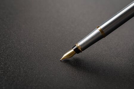 Fountain pen with clipping path on black background