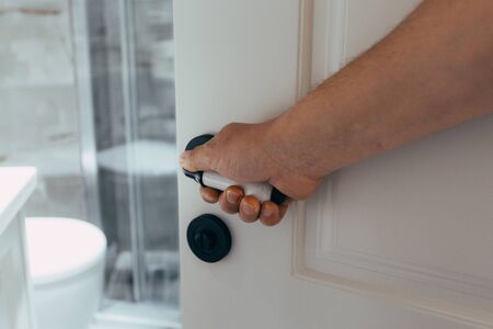 Interior detail. Close up of doorknob