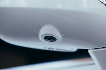 camera system in the car mirror. Parking assistant and car help systemsの写真素材